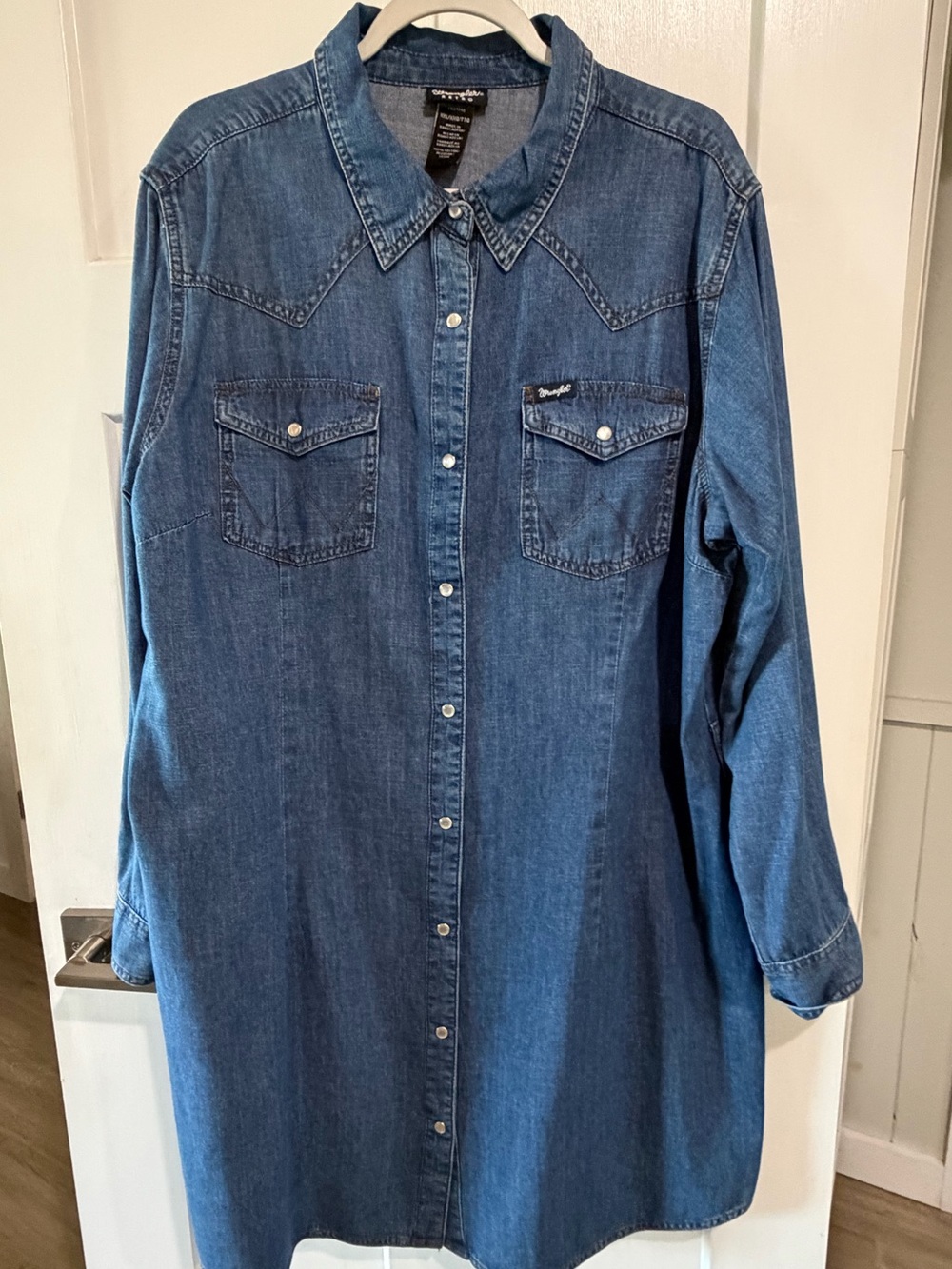Wrangler Blue Denim Midi Shirt Dress
